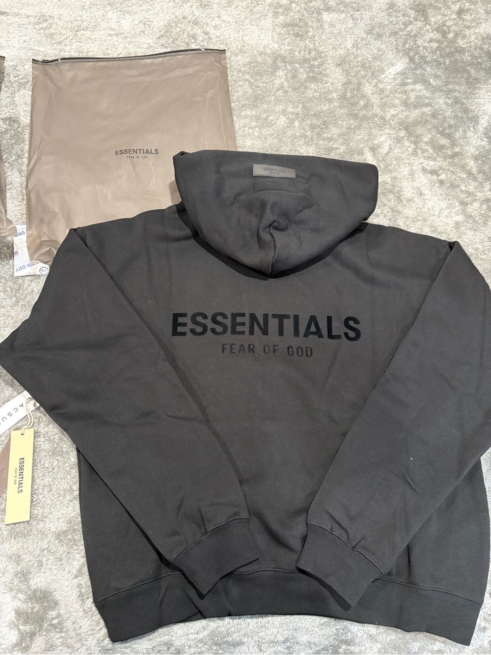 Fear of God Essentials Black Logo Hoodie